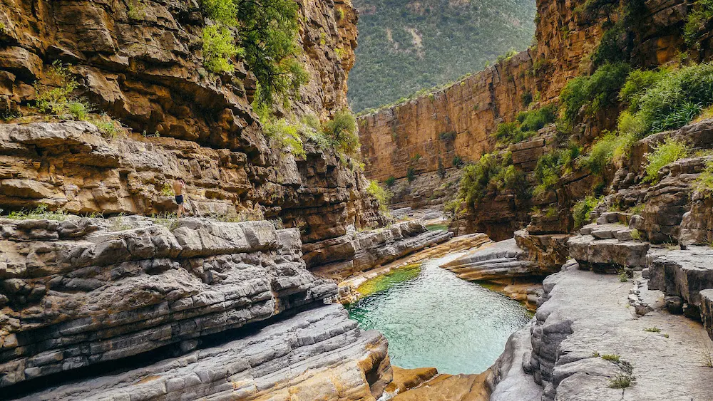 Paradise Valley Morocco Canyon Pool at The Yogi Surfer in Taghazout Bay, Morocco.