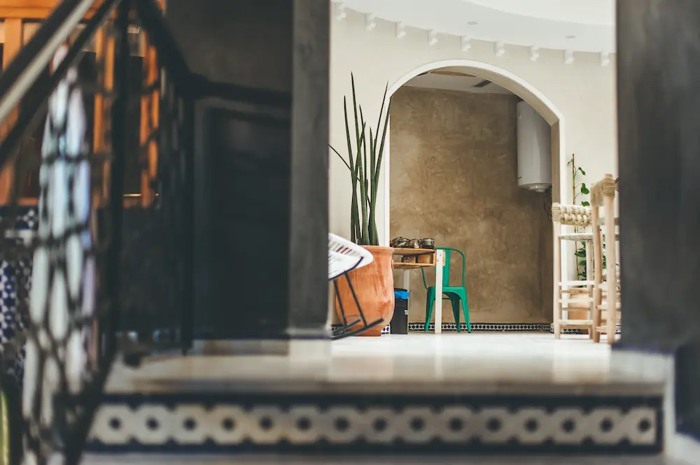The entrance hall and shared seating area