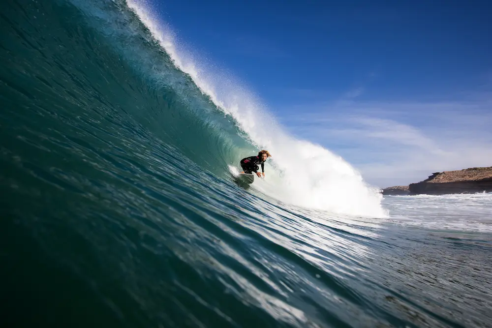 Slab Morocco Surfing at The Yogi Surfer in Taghazout Bay, Morocco.